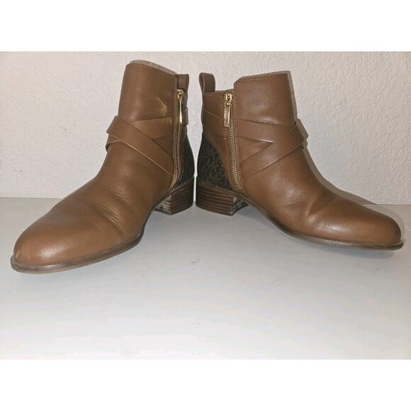 Michael Kors Kincaid Leather Ankle Boot 7M Tan Zipper - Picture 7 of 12